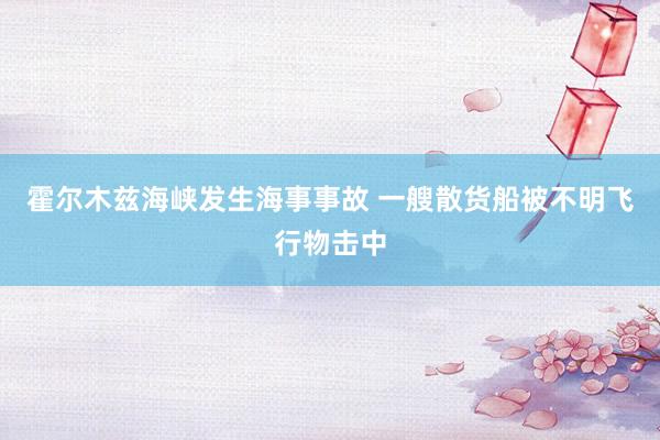 霍尔木兹海峡发生海事事故 一艘散货船被不明飞行物击中
