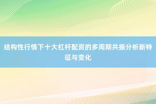 结构性行情下十大杠杆配资的多周期共振分析新特征与变化