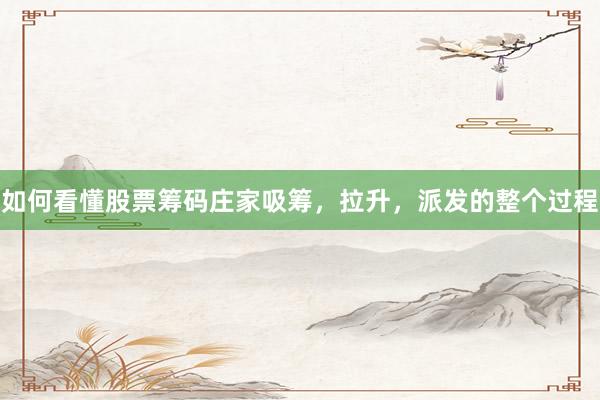 如何看懂股票筹码庄家吸筹，拉升，派发的整个过程