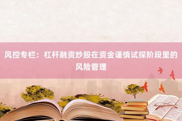 风控专栏：杠杆融资炒股在资金谨慎试探阶段里的风险管理