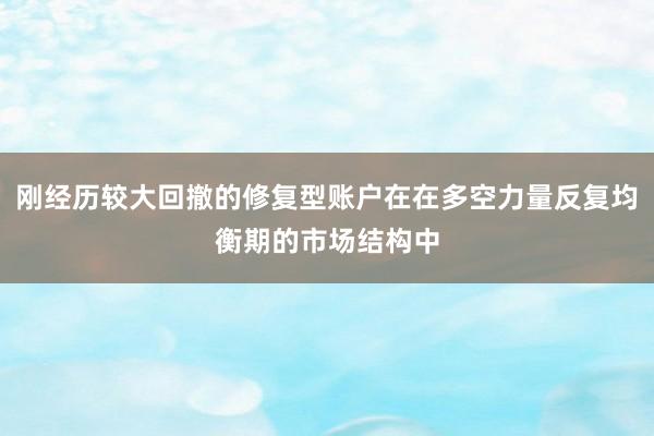 刚经历较大回撤的修复型账户在在多空力量反复均衡期的市场结构中