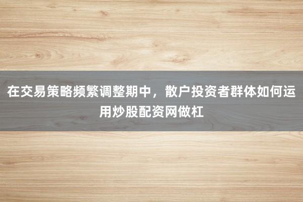 在交易策略频繁调整期中，散户投资者群体如何运用炒股配资网做杠