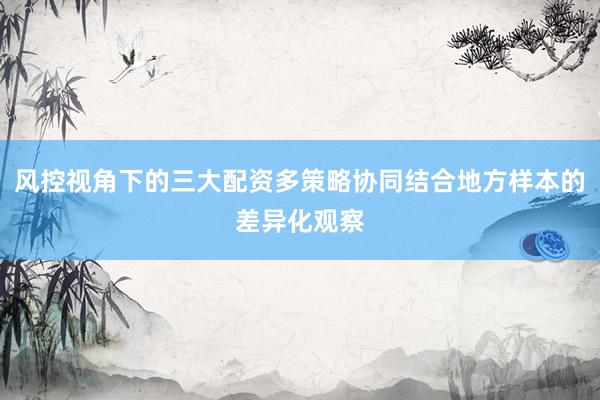 风控视角下的三大配资多策略协同结合地方样本的差异化观察