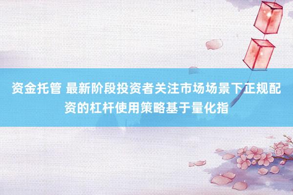 资金托管 最新阶段投资者关注市场场景下正规配资的杠杆使用策略基于量化指