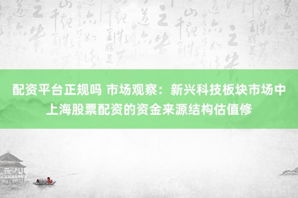 配资平台正规吗 市场观察：新兴科技板块市场中上海股票配资的资金来源结构估值修