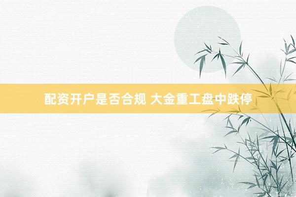 配资开户是否合规 大金重工盘中跌停