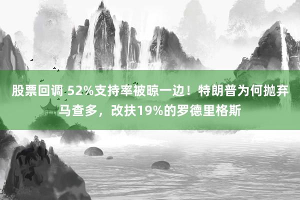 股票回调 52%支持率被晾一边！特朗普为何抛弃马查多，改扶19%的罗德里格斯