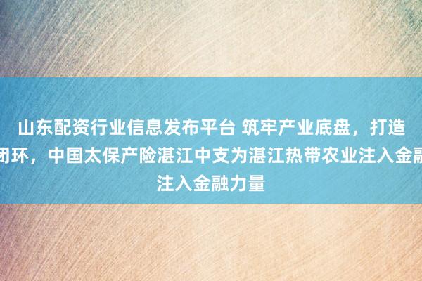 山东配资行业信息发布平台 筑牢产业底盘,打造服务闭环,中国太保产险湛江中支为湛江热带农业注入金融力量
